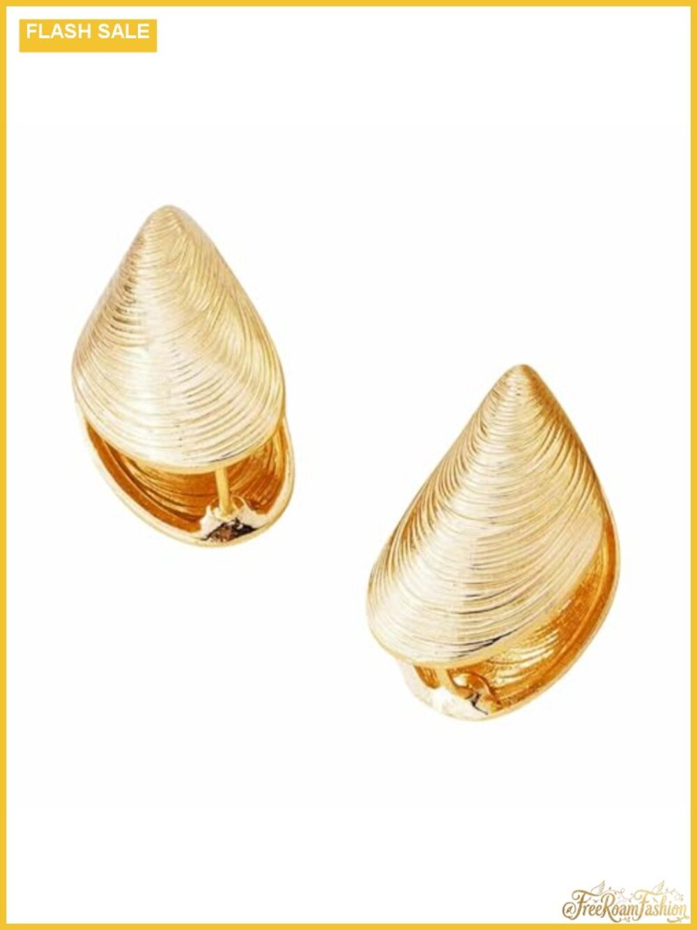 Clamshell Hoop Earrings Statement Seashell 925 Sterling Silver Shell Stud